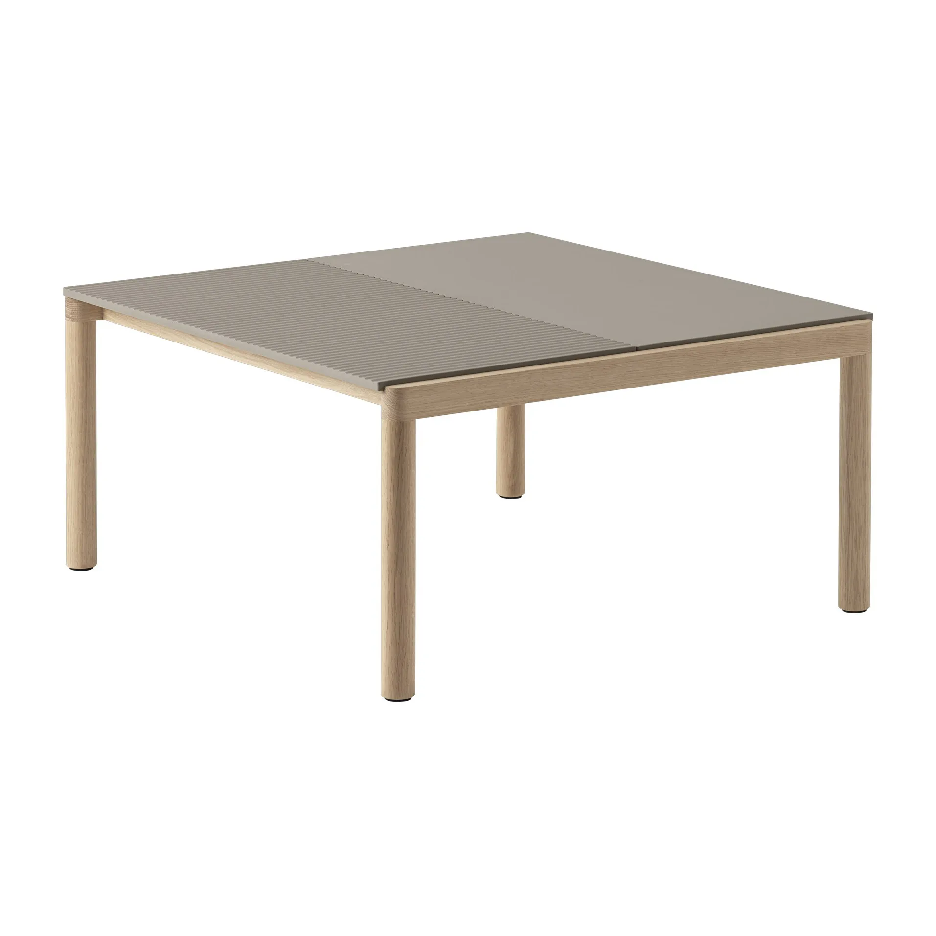 Couple 1 Plain-1 Wavy mesa de centro 80x84x40 cm, Taupe-carvalho Muuto