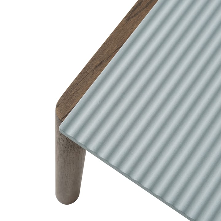 Couple 1 Wavy mesa de centro 40x84x40 cm, Azul pálido-carvalho escuro oleado Muuto