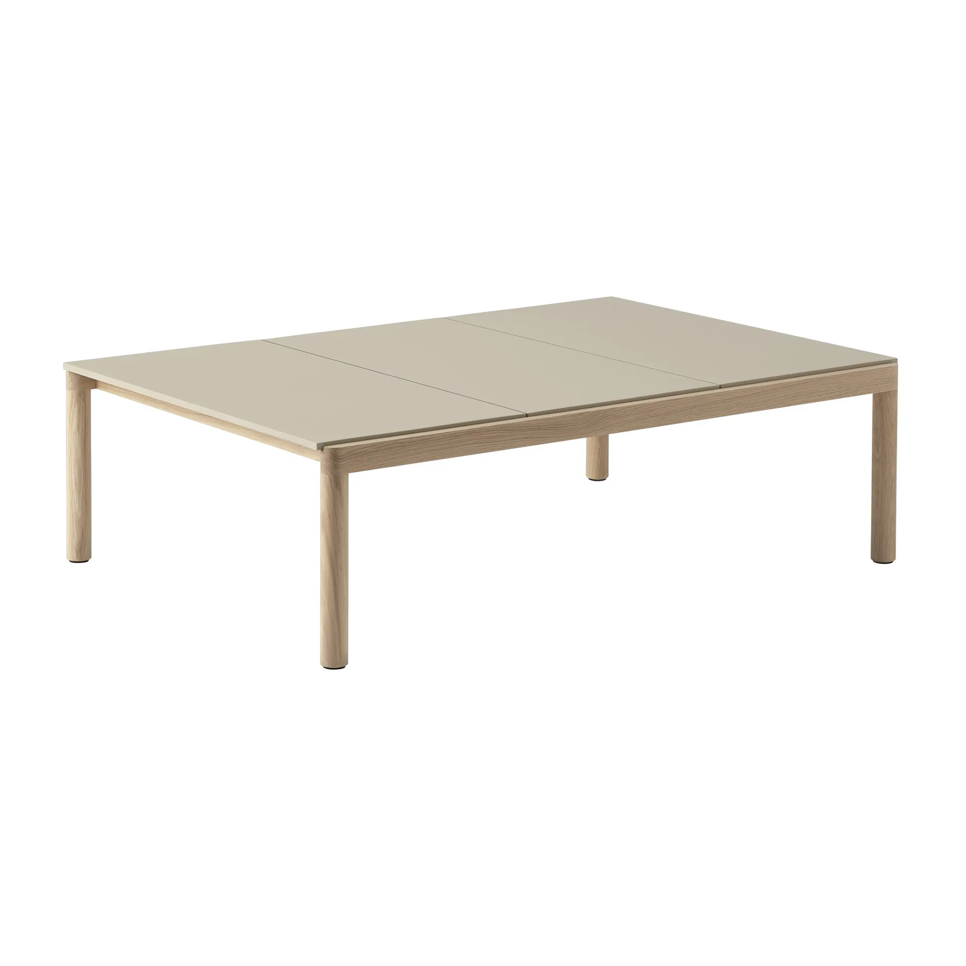 Couple 3 Plain mesa de centro 120x84x35 cm, Sand-carvalho Muuto