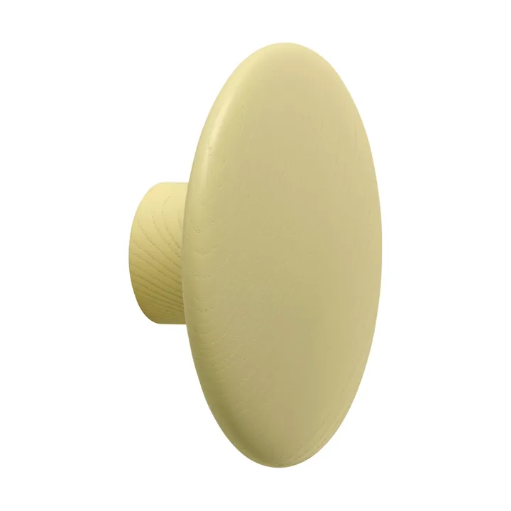 Dots Wood gancho de parede - Amarelo-bege, Ø9 cm - Muuto