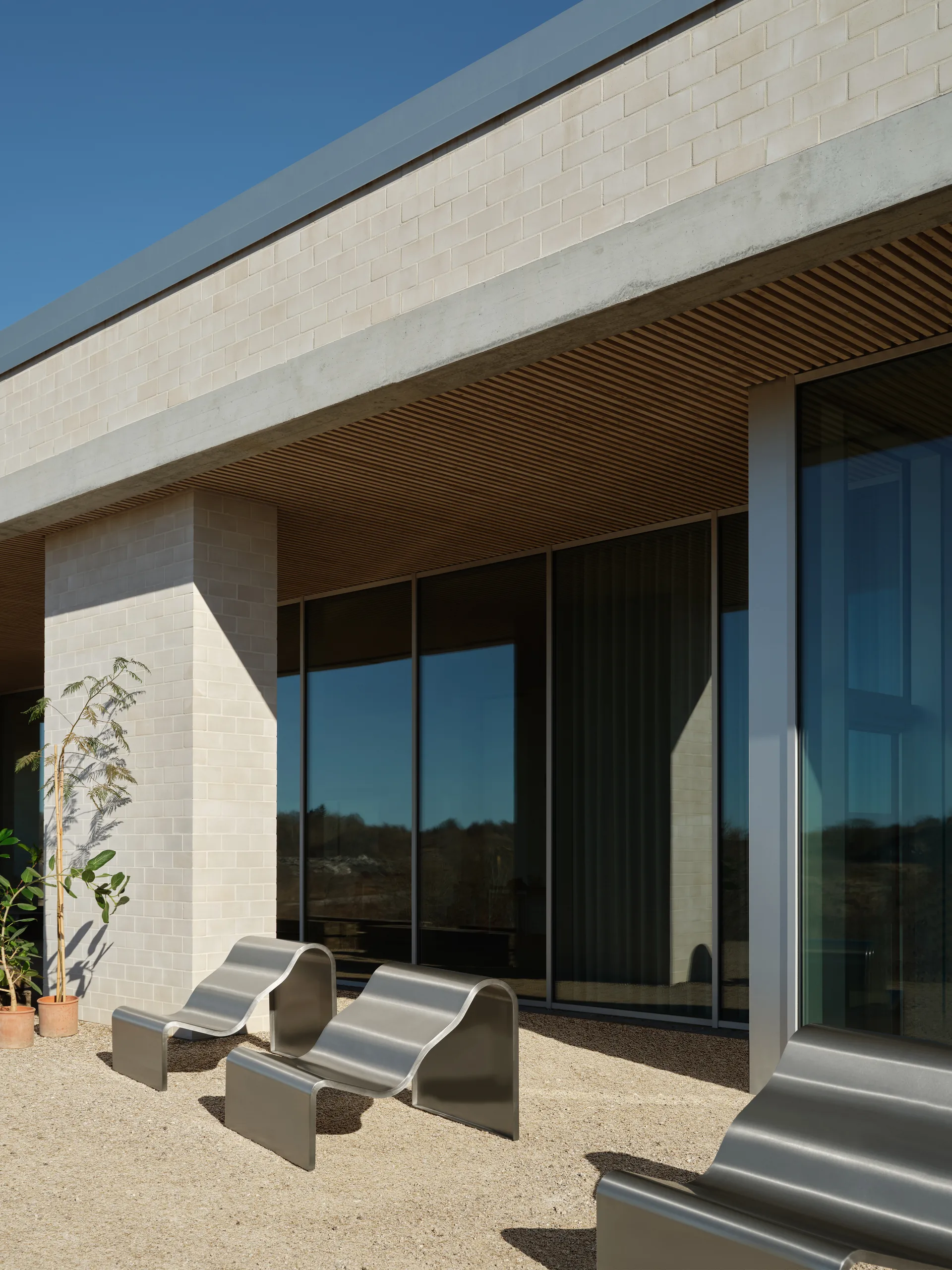 Dream View banco, Aço escovado, 100 cm Muuto