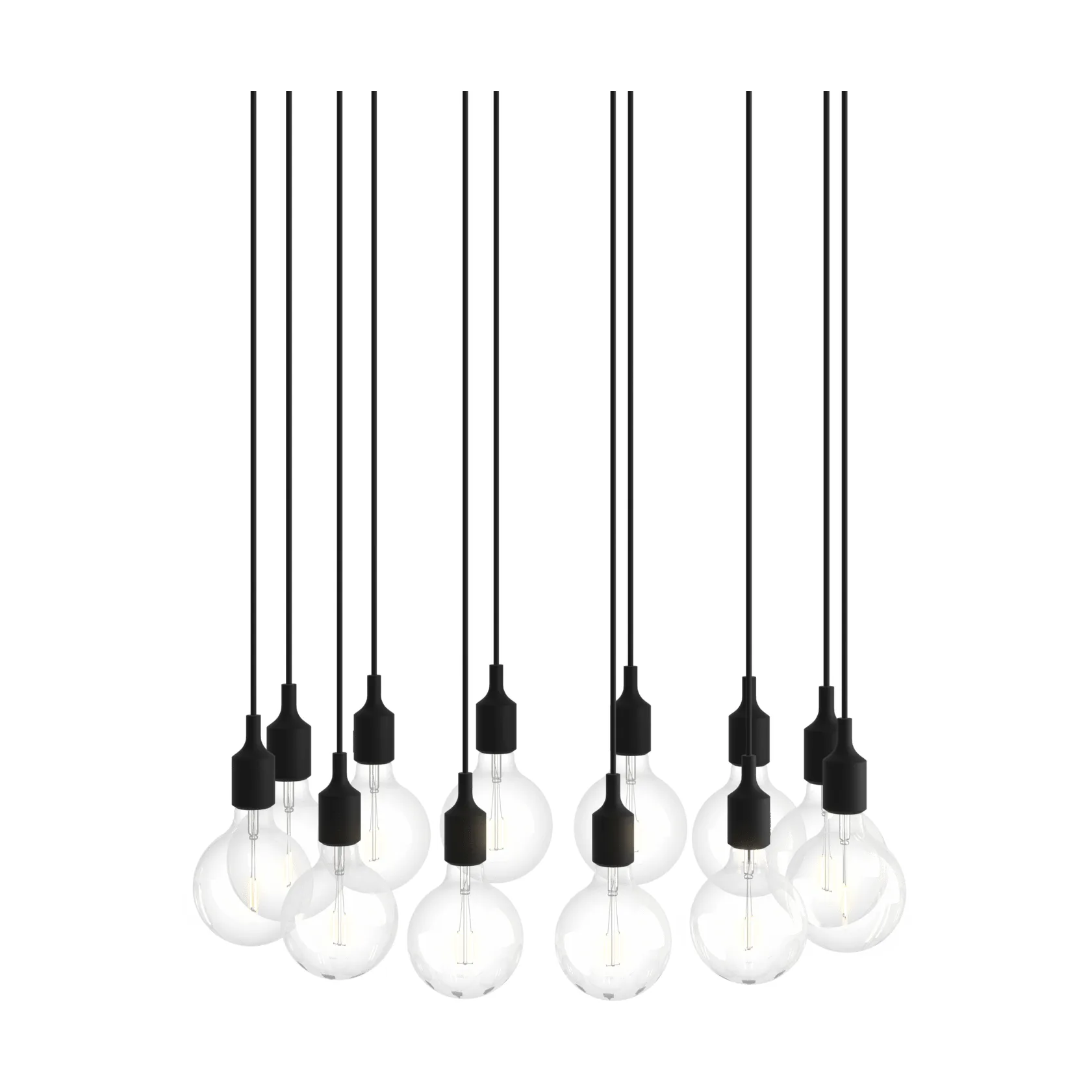 E27 Pendant Cluster 12 candeeiro pendente, Black Muuto