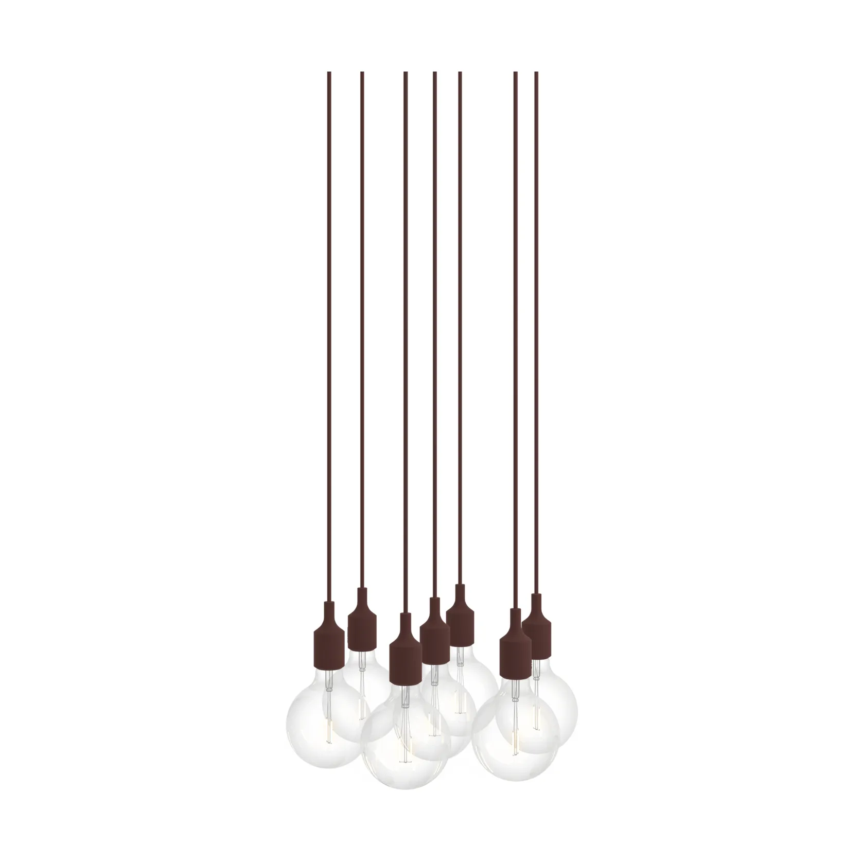 E27 Pendant Cluster 7 candeeiro pendente, Vermelho escuro Muuto