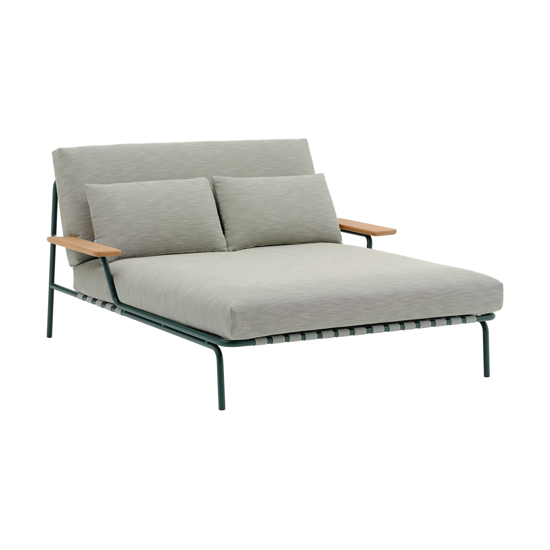 Espreguiçadeira Settle, Ribbed Weave 2-dark green, com apoio de braços Muuto