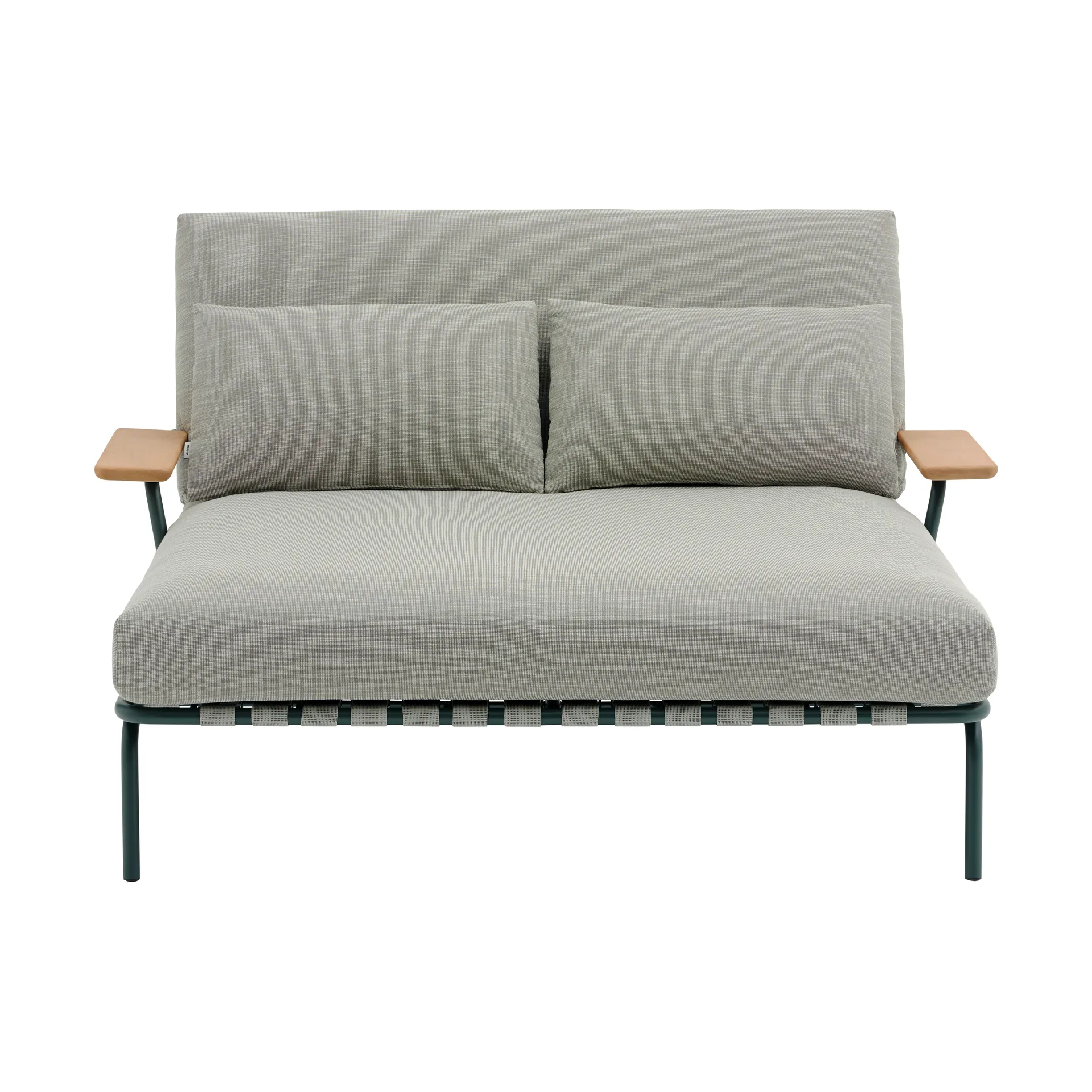 Espreguiçadeira Settle, Ribbed Weave 2-dark green, com apoio de braços Muuto