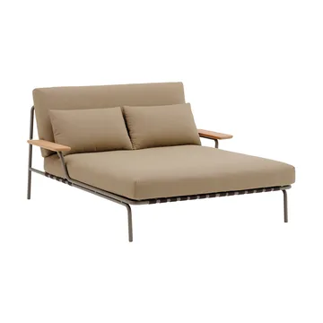 Espreguiçadeira Settle - Ribbed Weave 5-taupe, com apoio de braços - Muuto