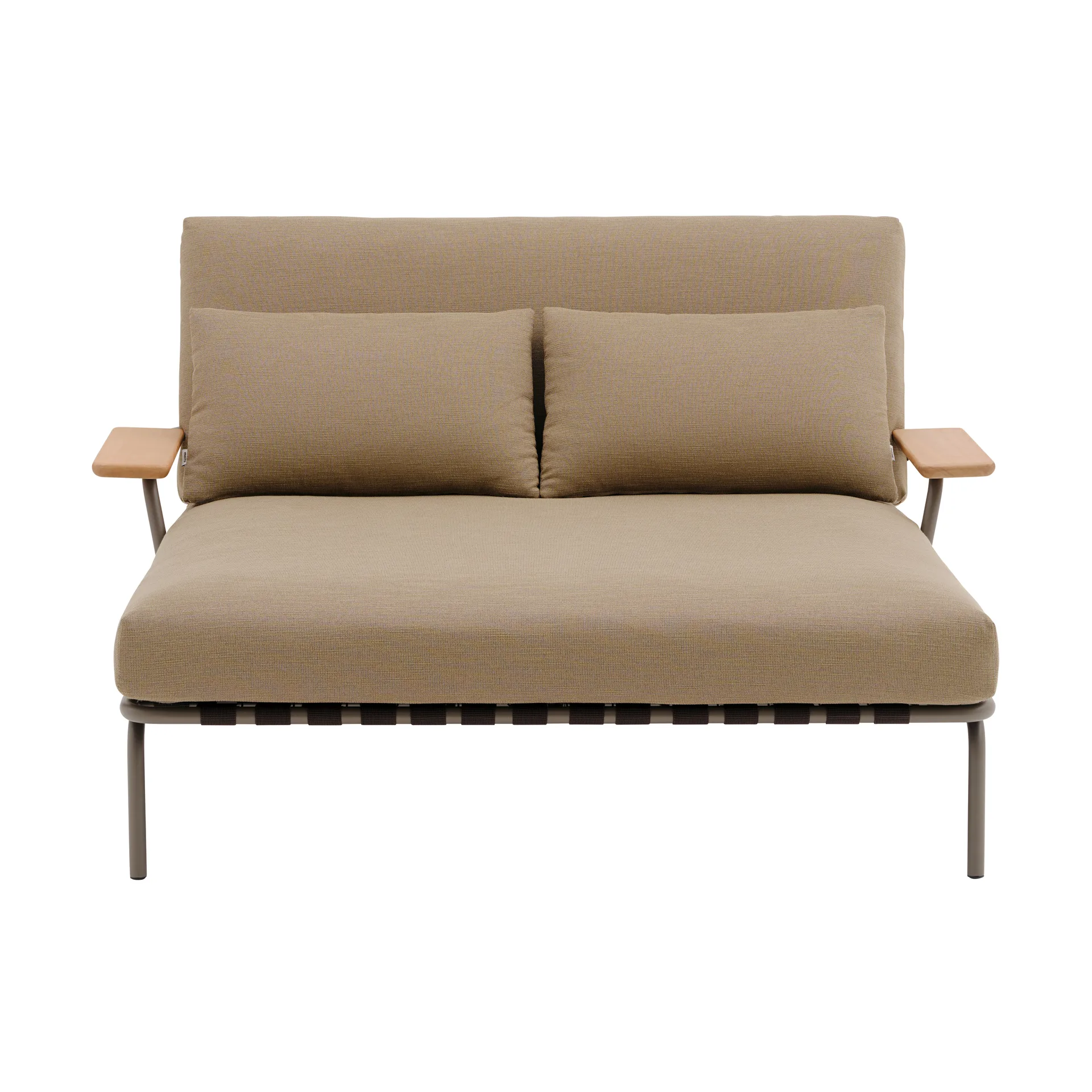 Espreguiçadeira Settle, Ribbed Weave 5-taupe, com apoio de braços Muuto