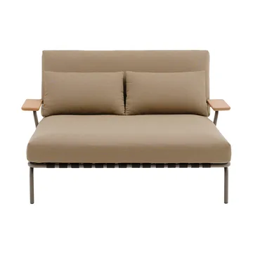 Espreguiçadeira Settle - Ribbed Weave 5-taupe, com apoio de braços - Muuto