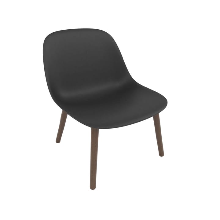 Fiber Cadeira lounge base madeira  - preto, pernas castanho escuro - Muuto