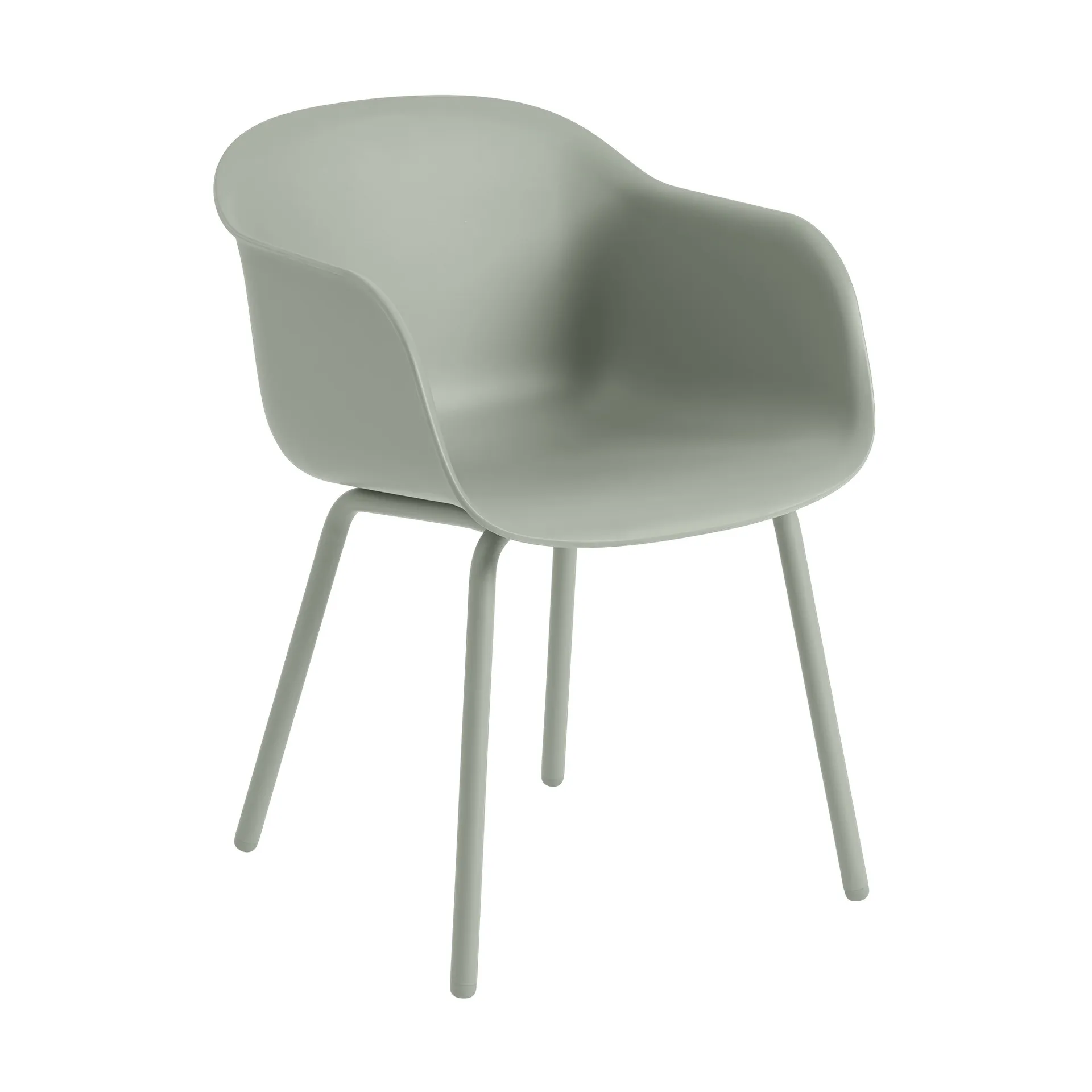 Fiber Outdoor Armchair com pernas de aço, Dusty green Muuto