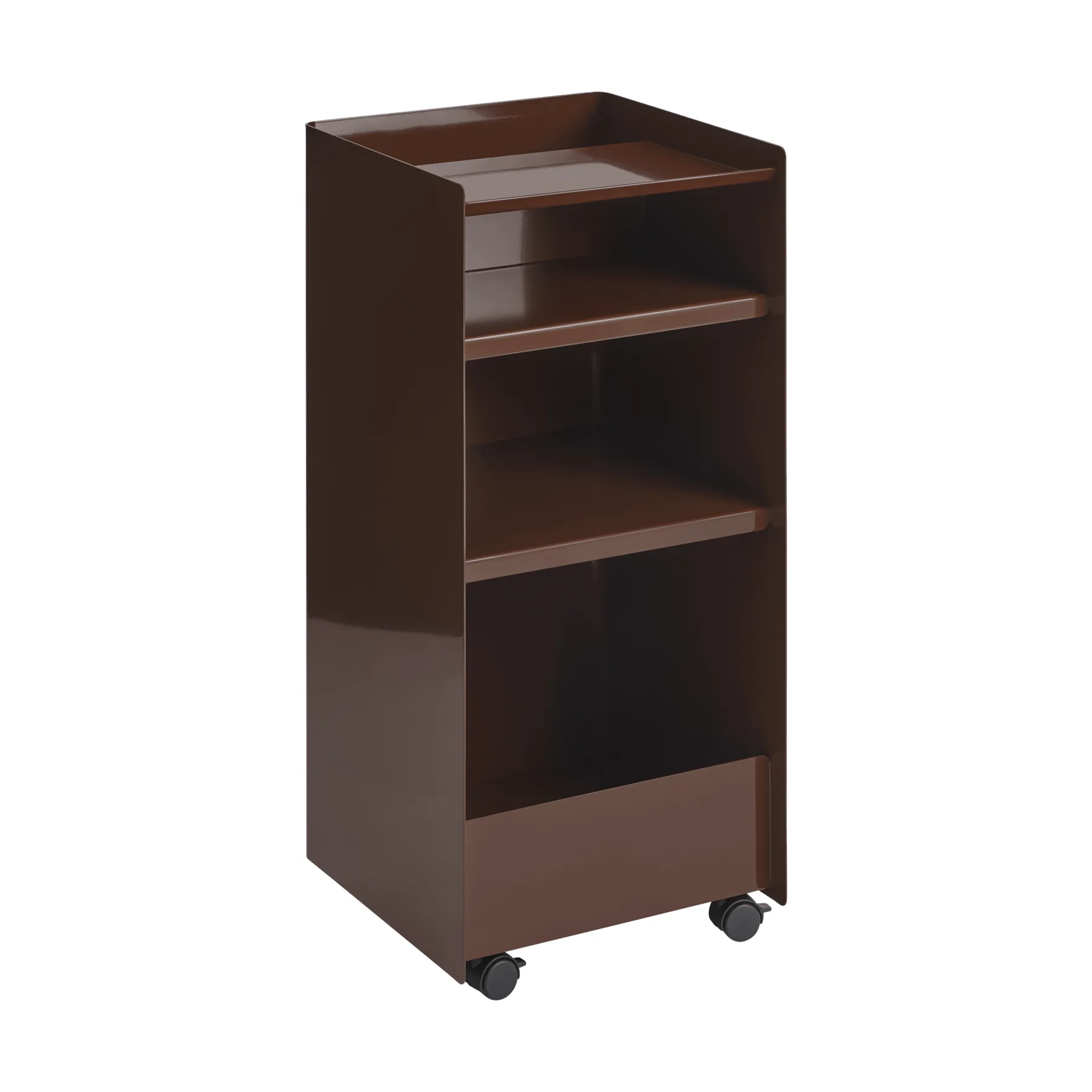 Folded Trolley carrinho aberto, Vermelho escuro, 37,4x38,7x37,2 cm Muuto