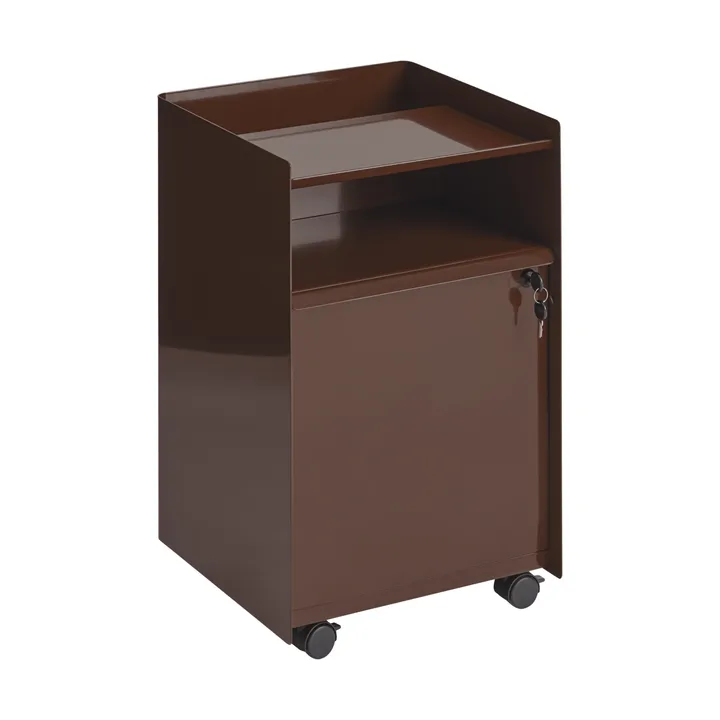 Folded Trolley carrinho com armário - Vermelho escuro - Muuto