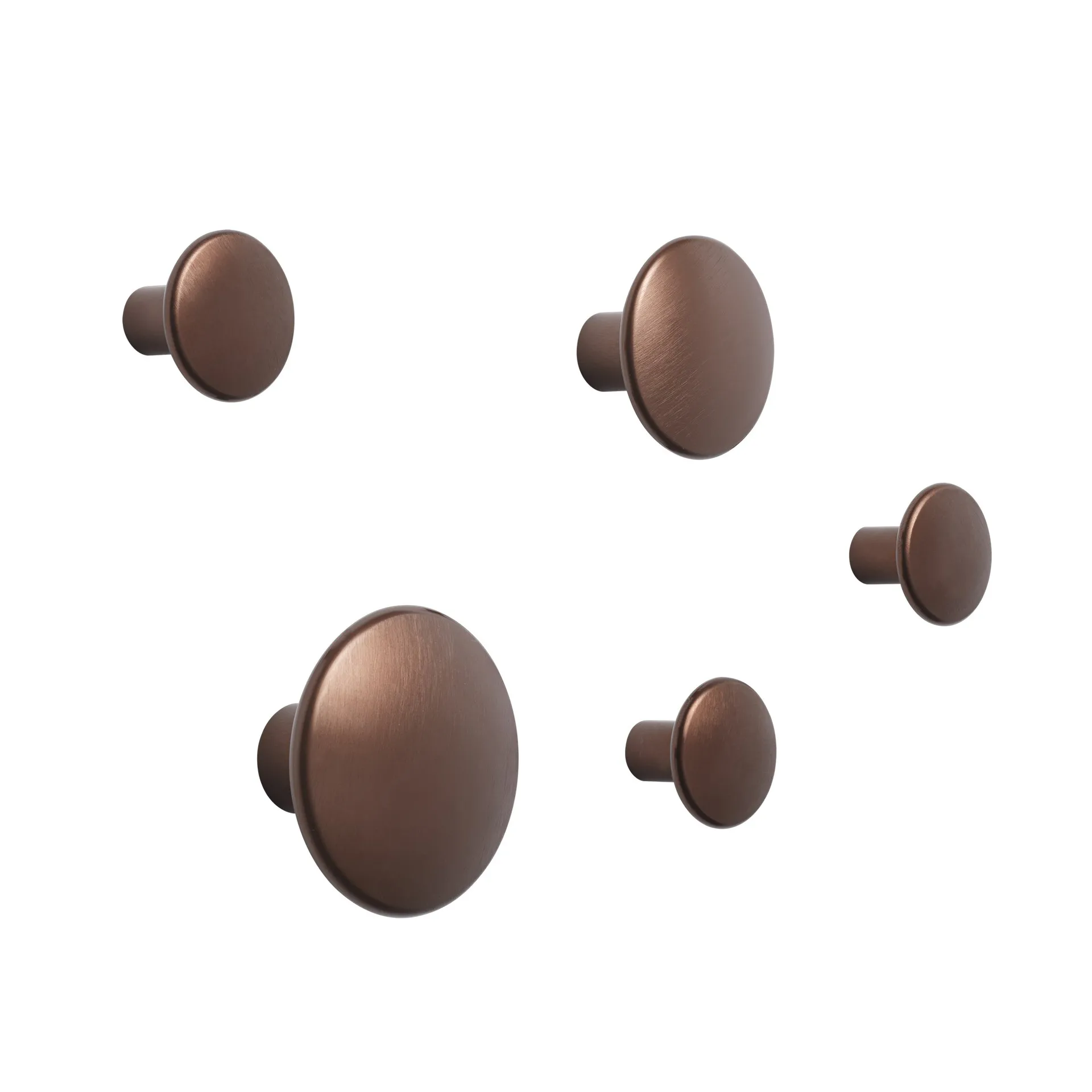 Gancho para roupa de metal The Dots, 5 un., umber Muuto