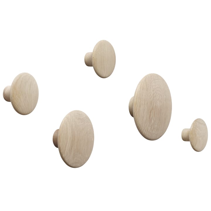 Ganchos para roupa The Dots, 5 un. - carvalho - Muuto