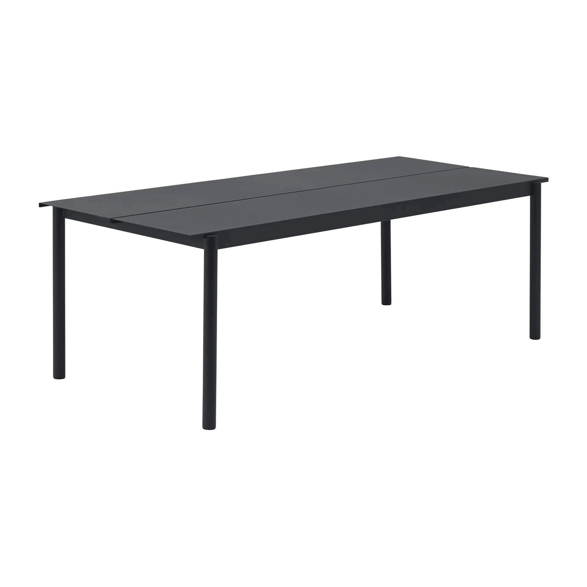 Linear mesa de aço 220x90 cm, Preto (RAL 7021) Muuto