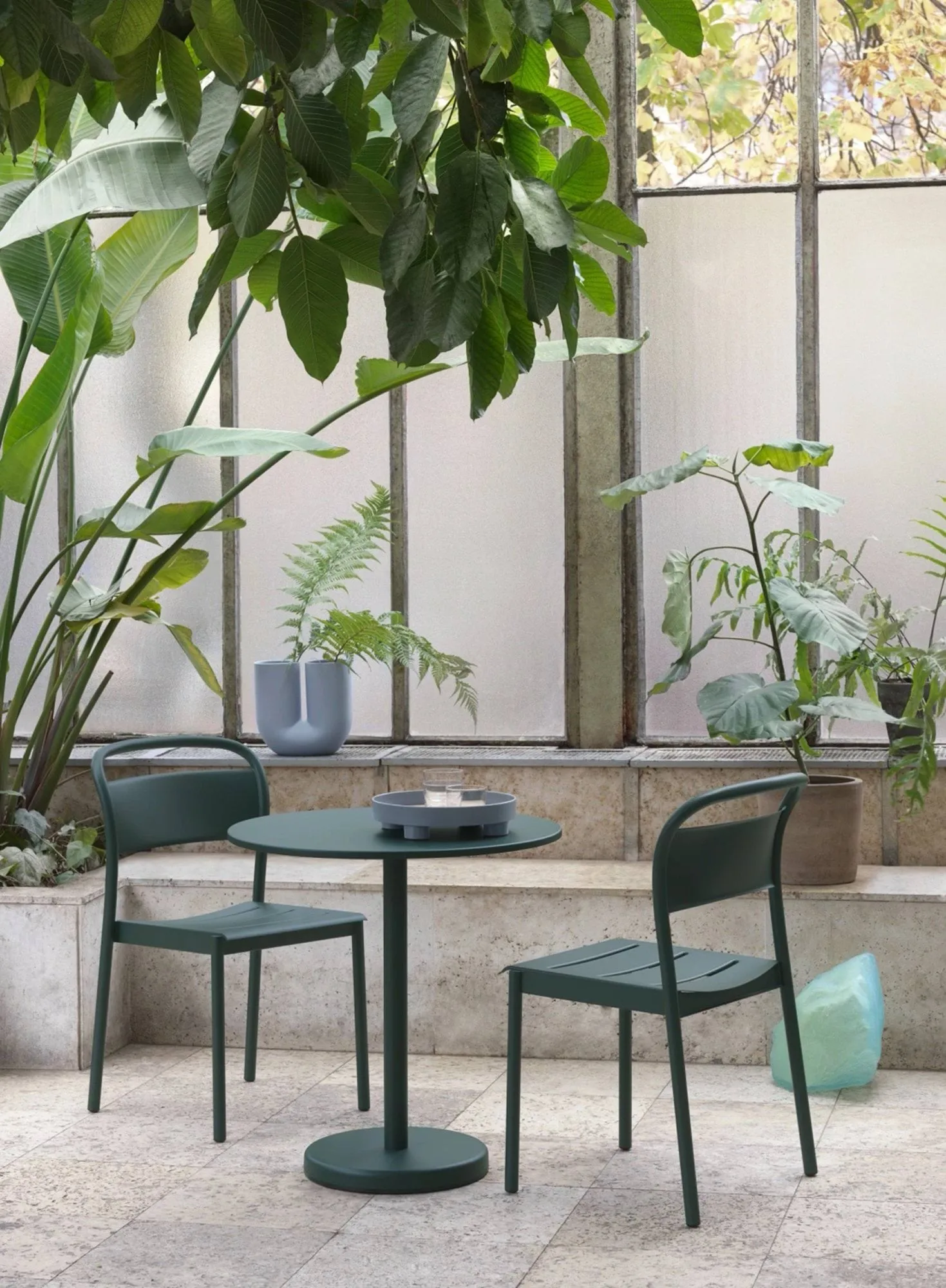 Linear poltrona aço, Pale blue Muuto