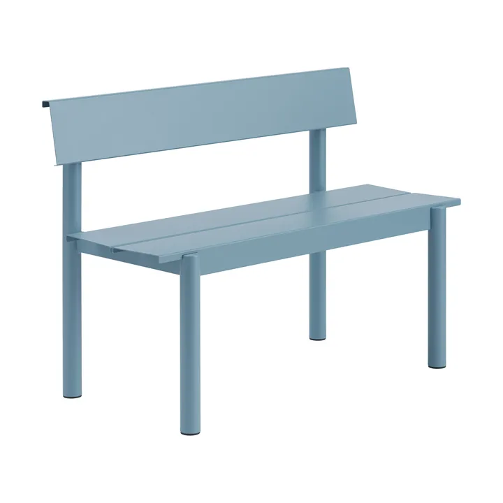 Linear Steel banco com encosto - Azul pálido, 110x34 cm - Muuto