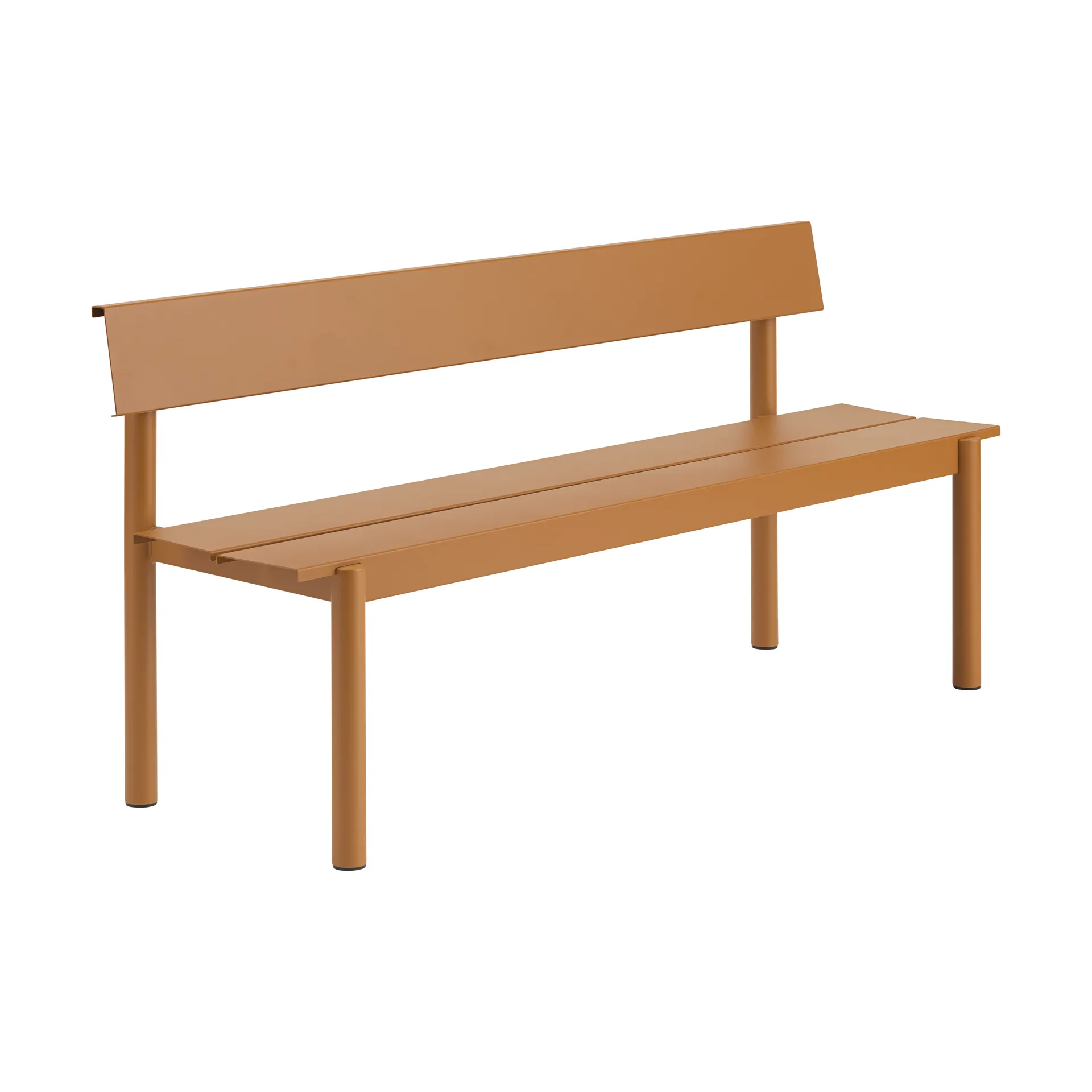 Linear Steel banco com encosto, Burnt orange, 170x34 cm Muuto