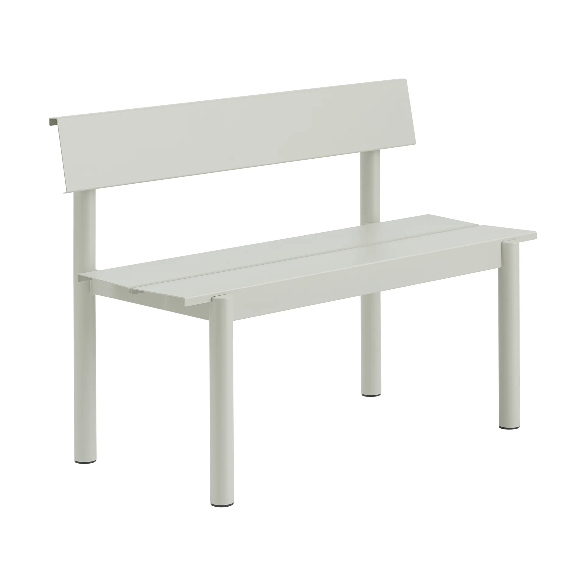 Linear Steel banco com encosto, Cinzento, 110x34 cm Muuto