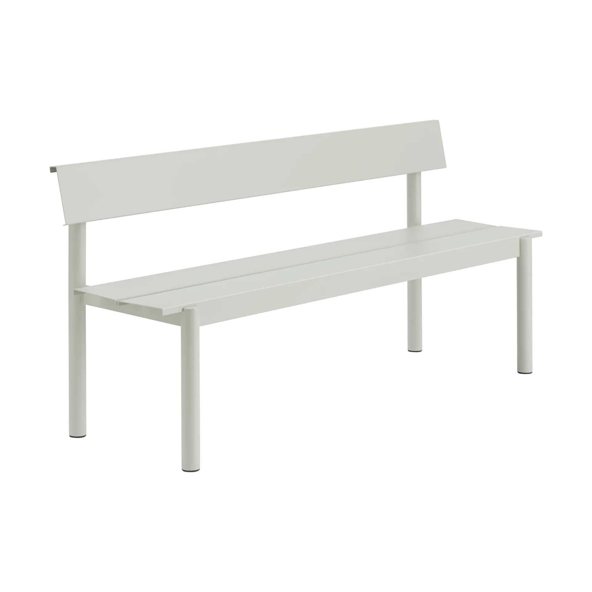 Linear Steel banco com encosto, Cinzento, 170x34 cm Muuto