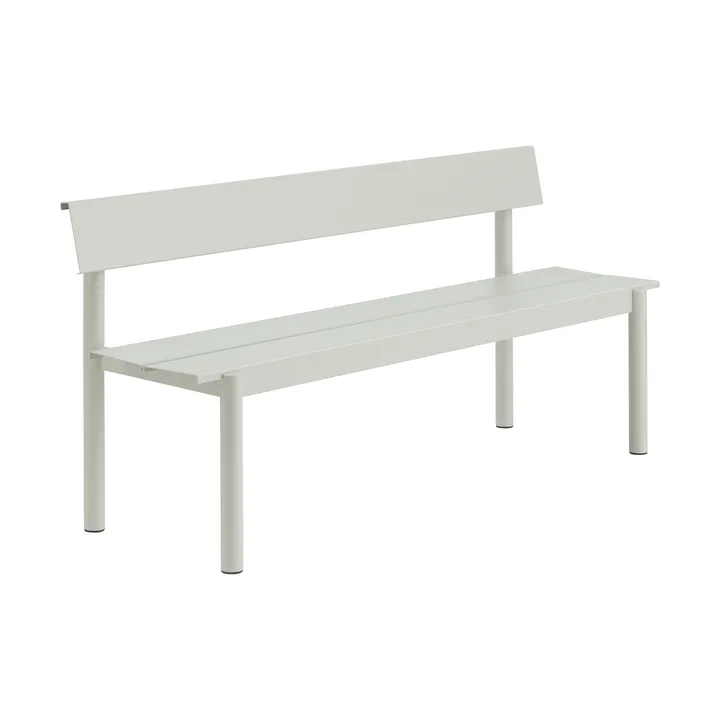 Linear Steel banco com encosto - Cinzento, 170x34 cm - Muuto