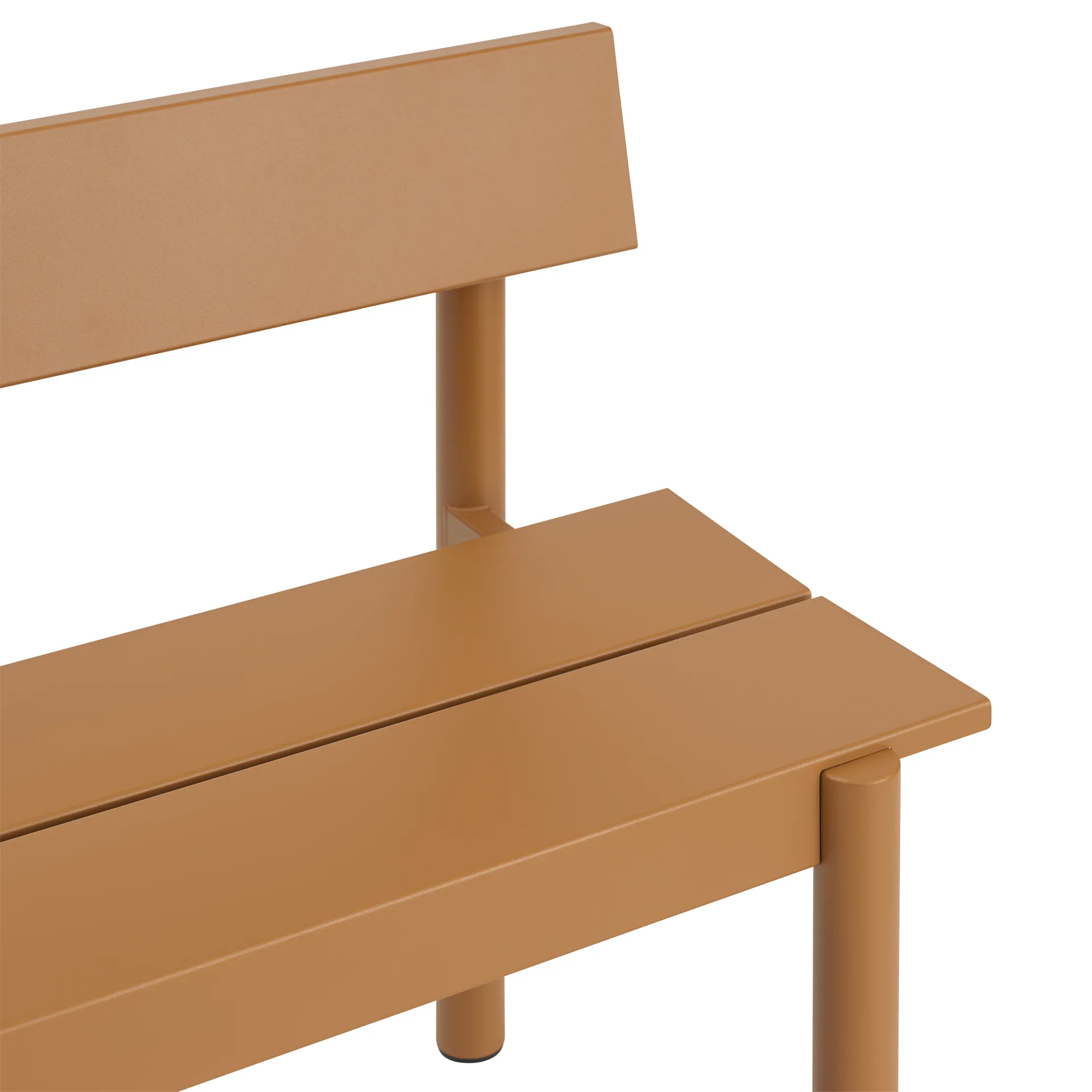 Linear Steel banco com encosto, Laranja queimado, 110x34 cm Muuto