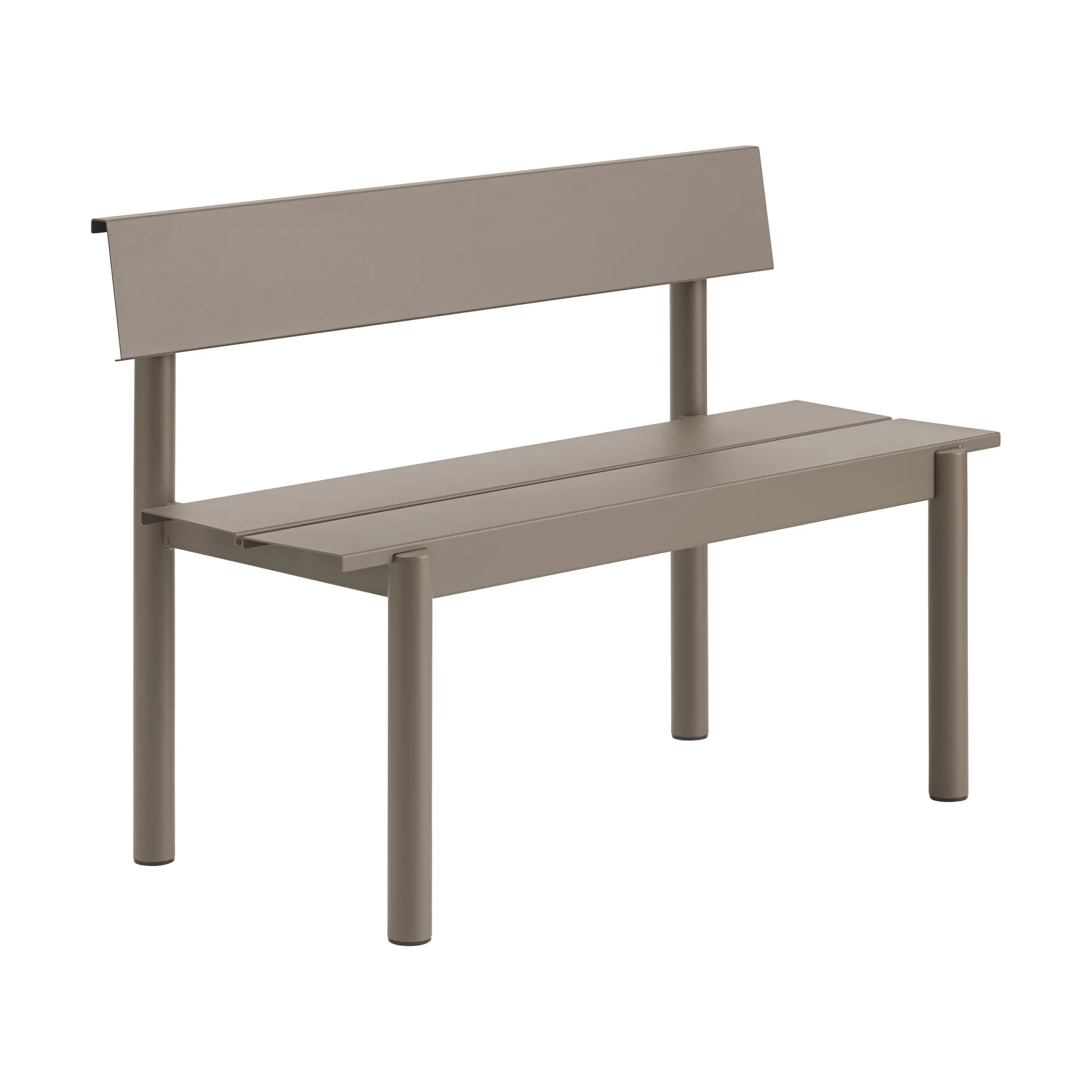 Linear Steel banco com encosto, Taupe, 110x34 cm Muuto