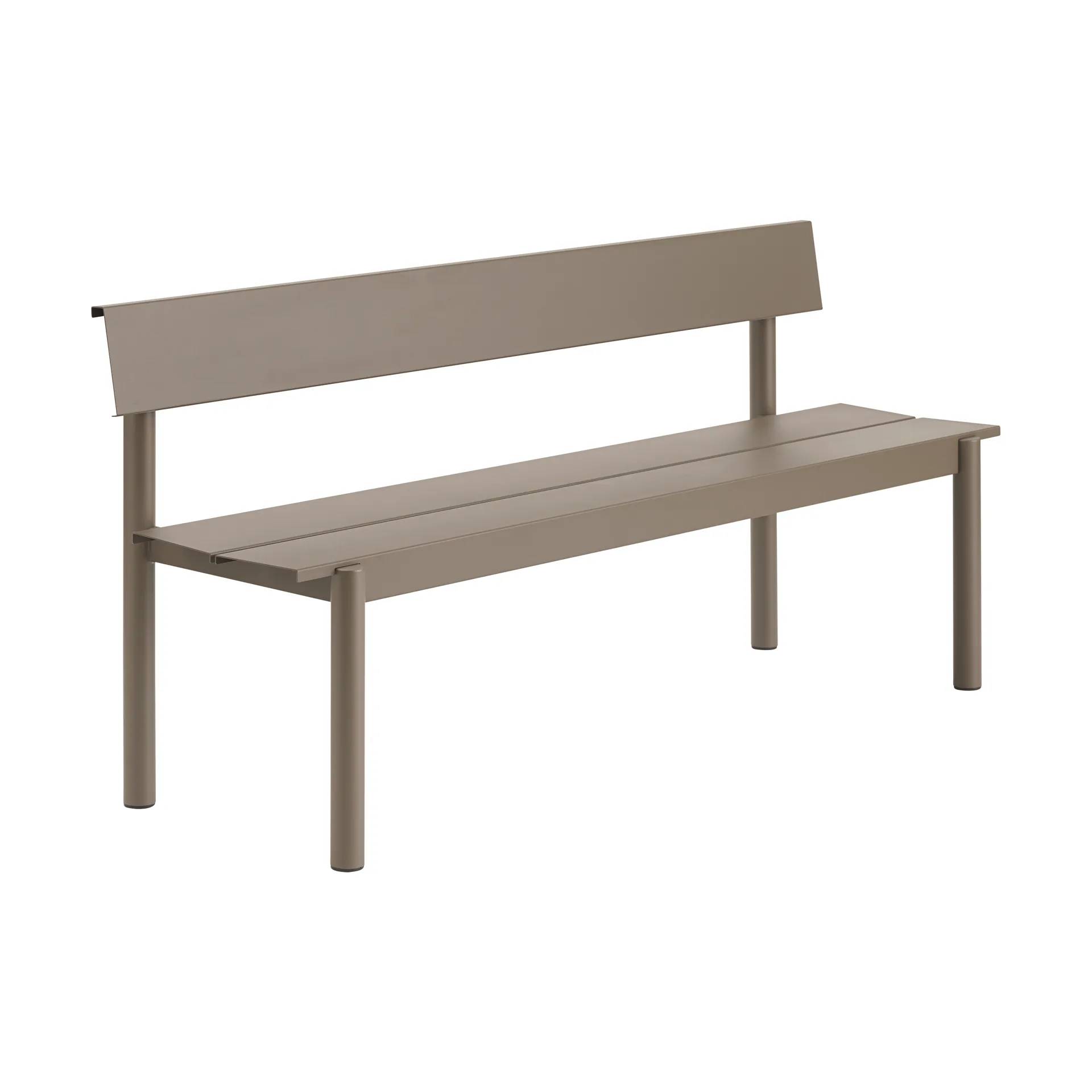 Linear Steel banco com encosto, Taupe, 170x34 cm Muuto
