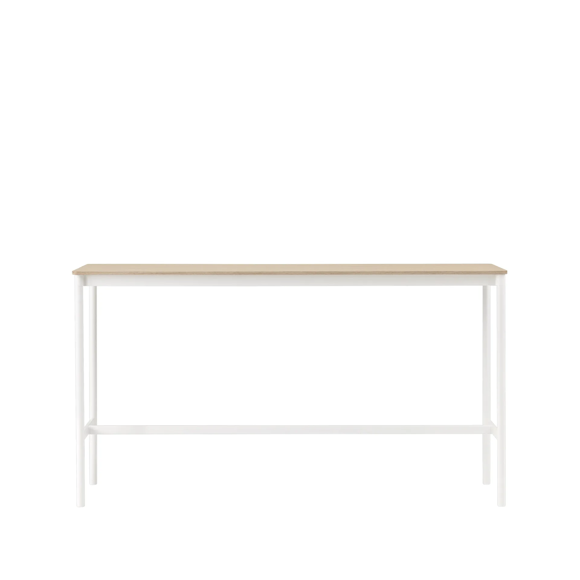 Mesa bar Base High, Carvalho, estrutura preta, compensado, L50 C190 A105 Muuto