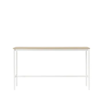 Mesa bar Base High - Carvalho, estrutura preta, compensado, L50 C190 A105 - Muuto