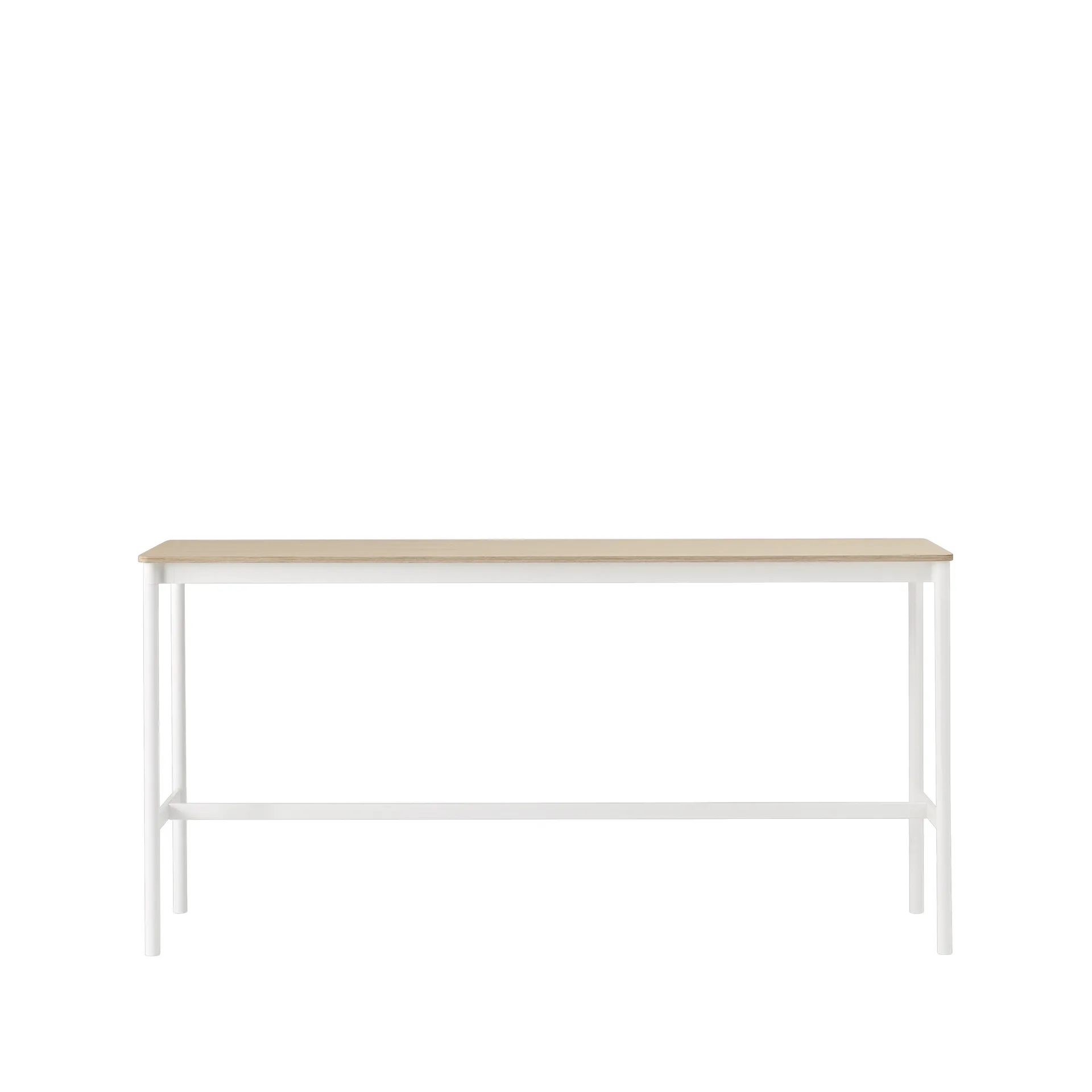 Mesa bar Base High, Carvalho, estrutura preta, compensado, L50 C190 A95 Muuto