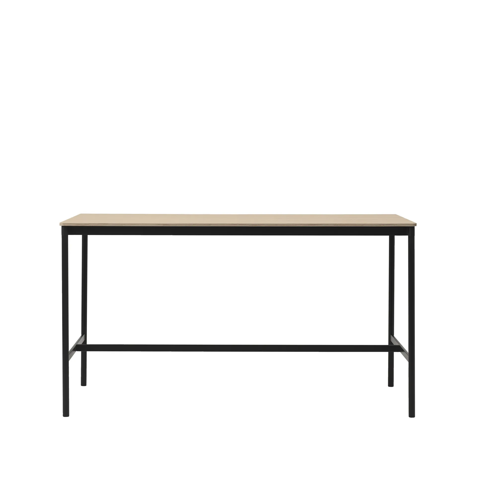 Mesa bar Base High, Carvalho, estrutura preta, compensado, L85 C190 A105 Muuto