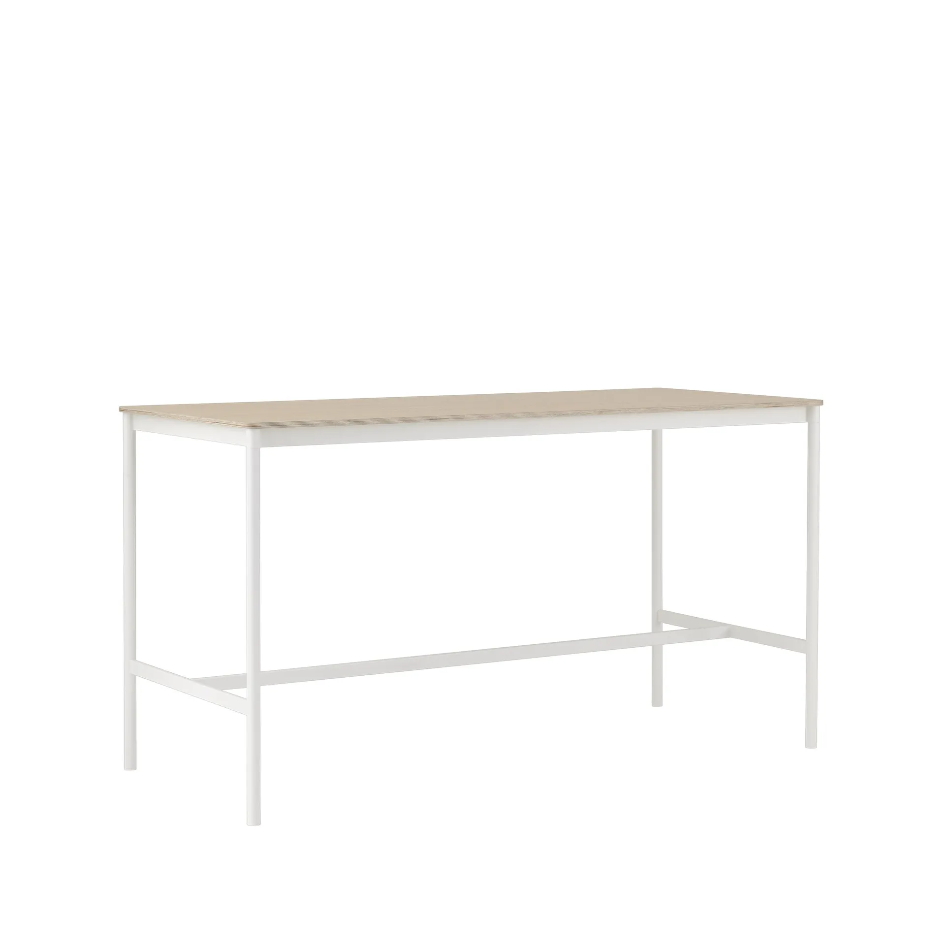 Mesa bar Base High, Carvalho, estrutura preta, compensado, L85 C190 A105 Muuto