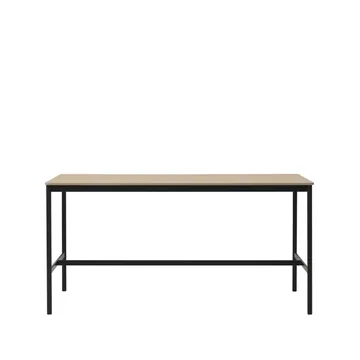 Mesa bar Base High - Carvalho, estrutura preta, compensado, L85 C190 A95 - Muuto