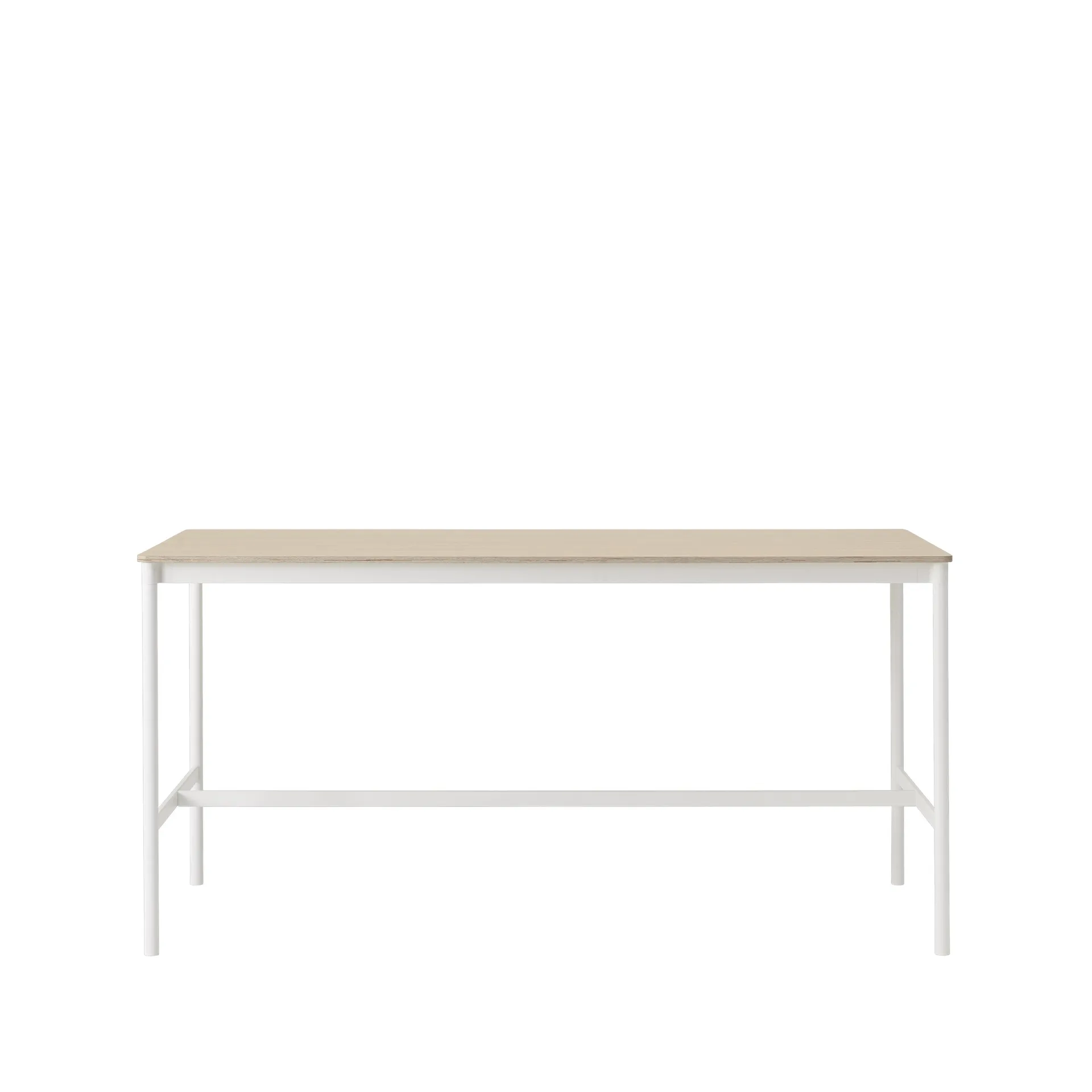 Mesa bar Base High, Carvalho, estrutura preta, compensado, L85 C190 A95 Muuto