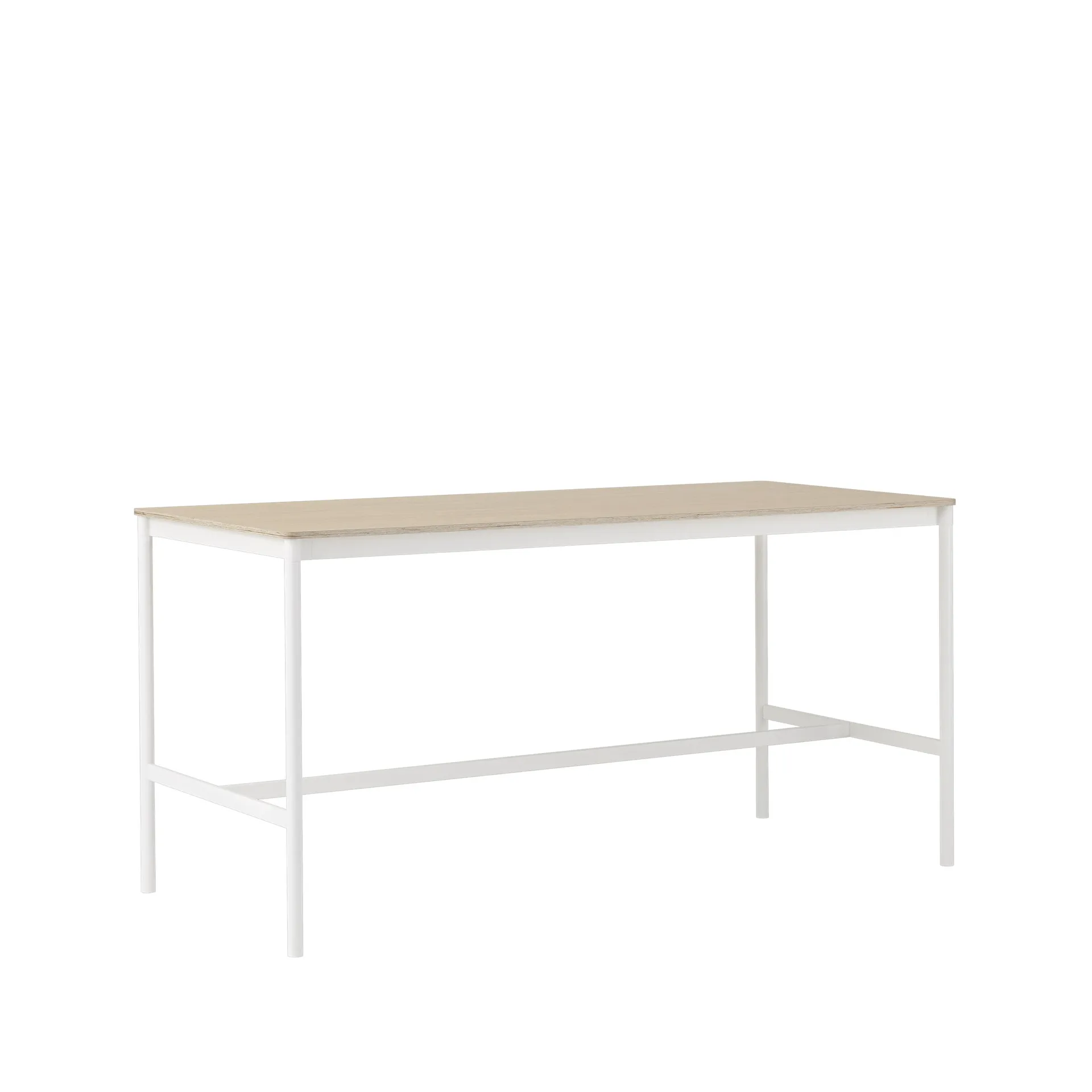 Mesa bar Base High, Carvalho, estrutura preta, compensado, L85 C190 A95 Muuto