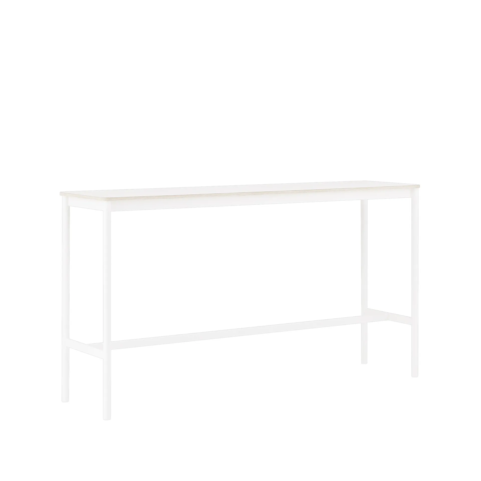Mesa bar Base High, laminado branco-estrutura branca-compensado,L50 C190 A105 Muuto