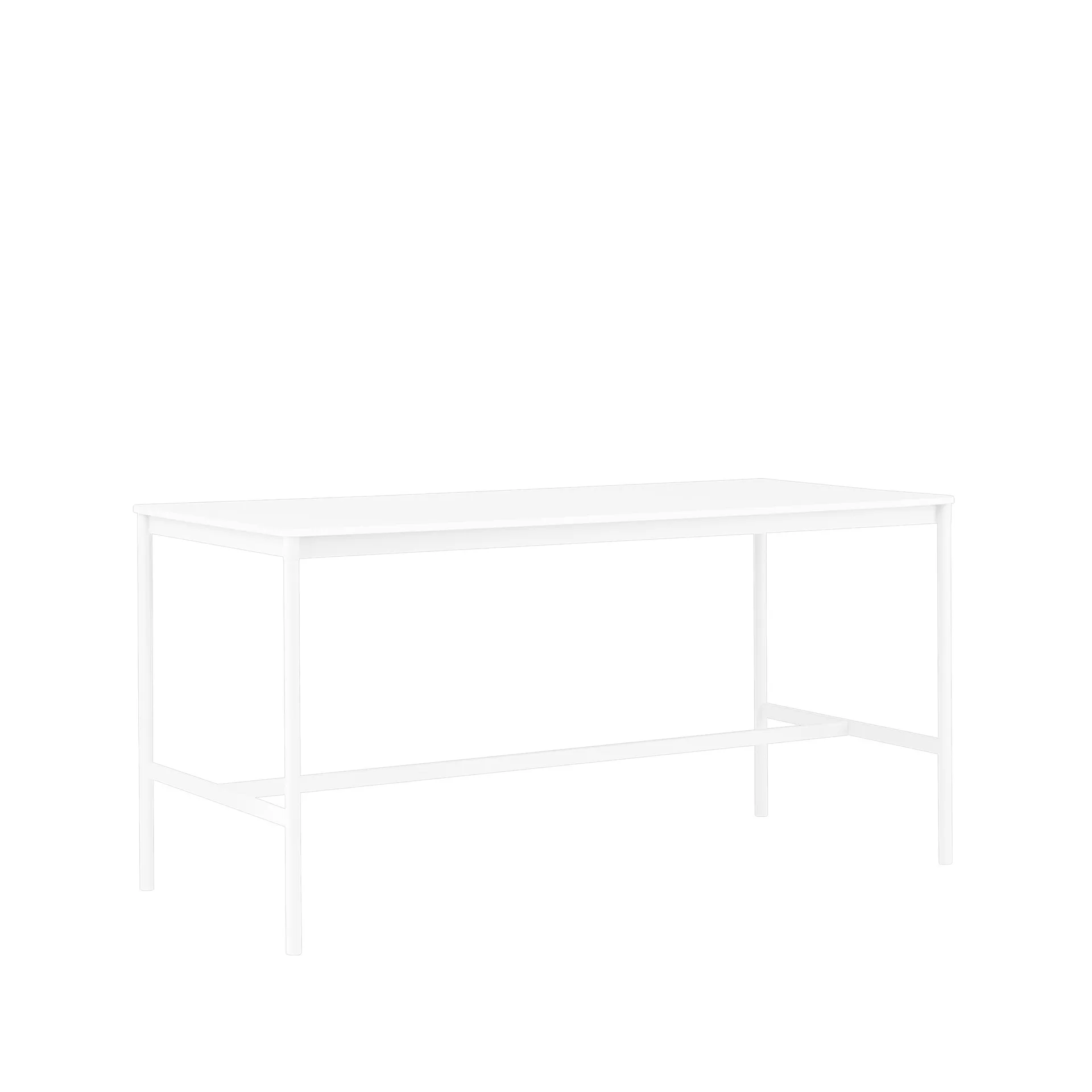 Mesa bar Base High, laminado branco-estrutura branca-L85 C190 A95 Muuto