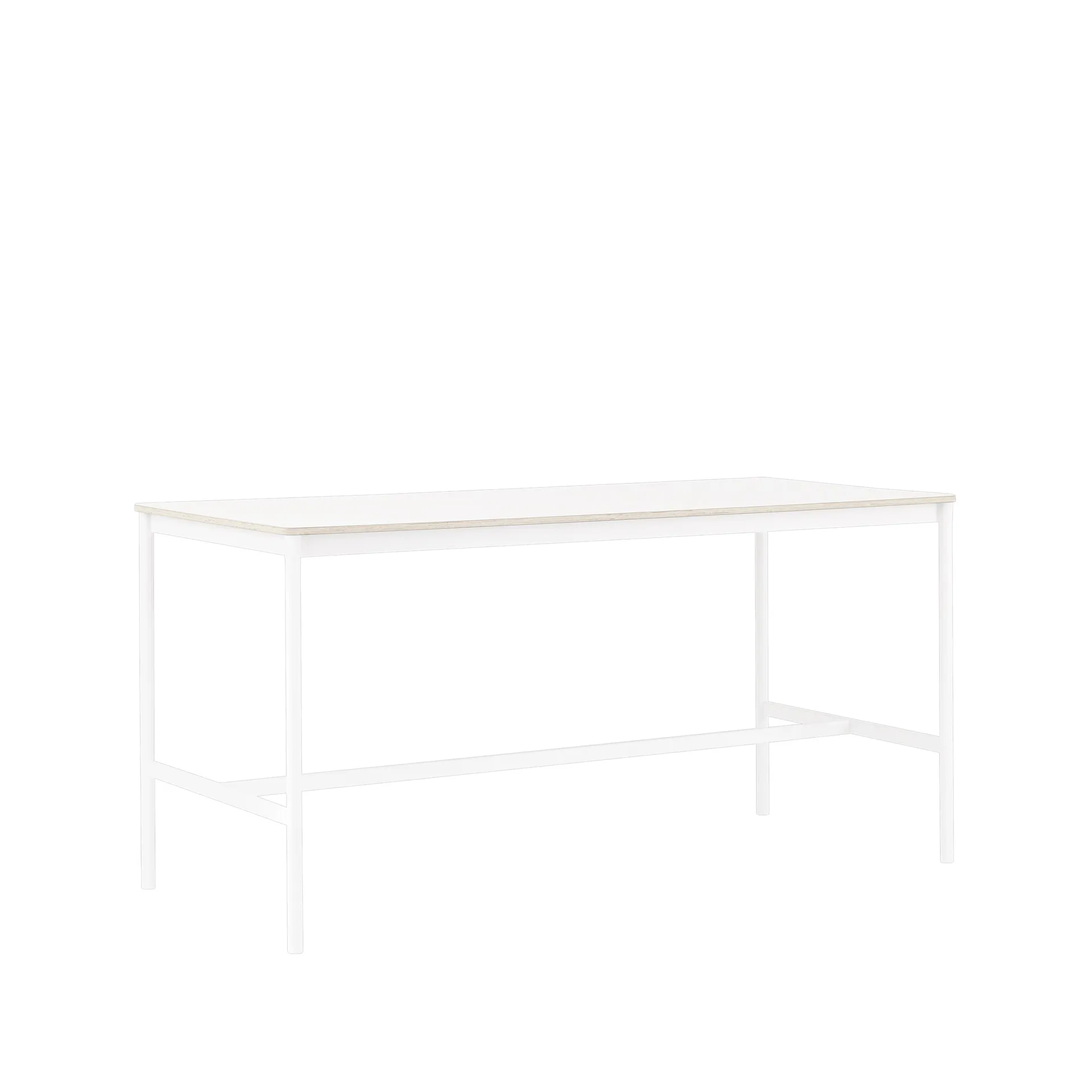 Mesa bar Base High, laminado branco-estrutura branca-L85 C190 A95 Muuto