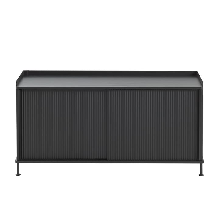 Mesa lateral baixa Enfold 125x45x63 cm - Preto-Preto - Muuto