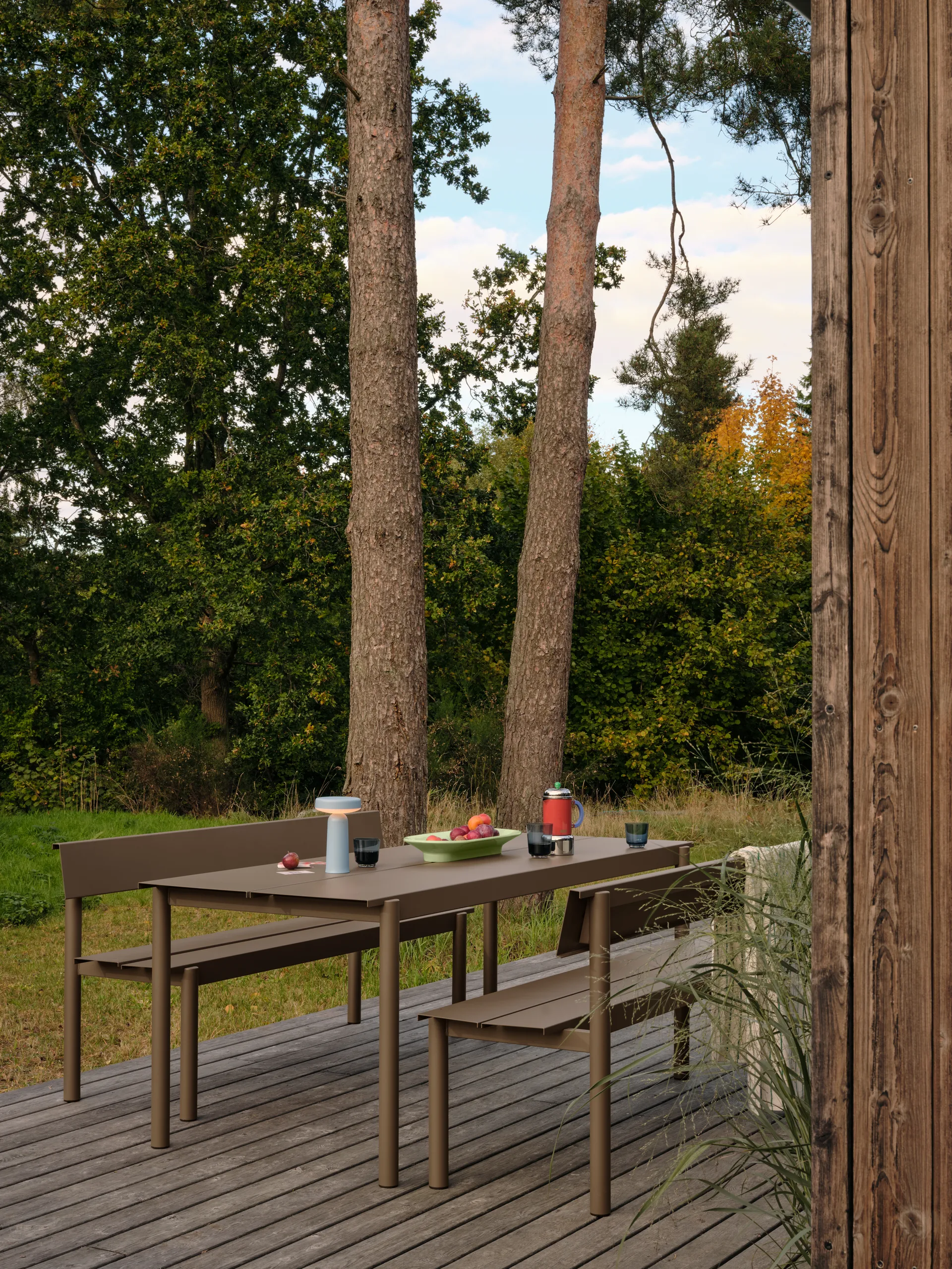 Mesa Linear Steel 200x75 cm, Taupe Muuto