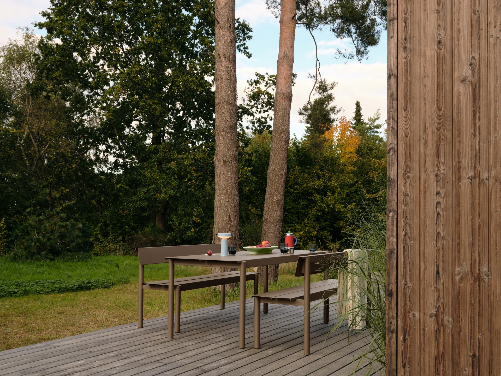 Mesa Linear Steel, Taupe, 220x90 cm Muuto