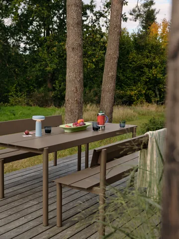 Mesa Linear Steel - Taupe, 220x90 cm - Muuto