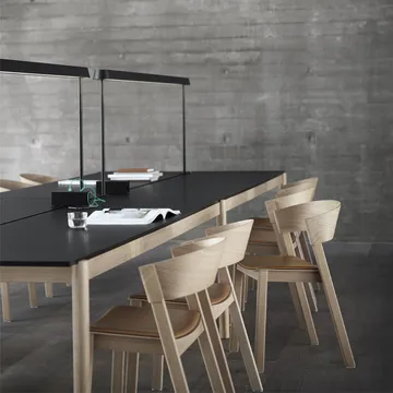 Mesa Linear System 142x240 cm - Laminado branco-branco ABS-Carvalho  - Muuto