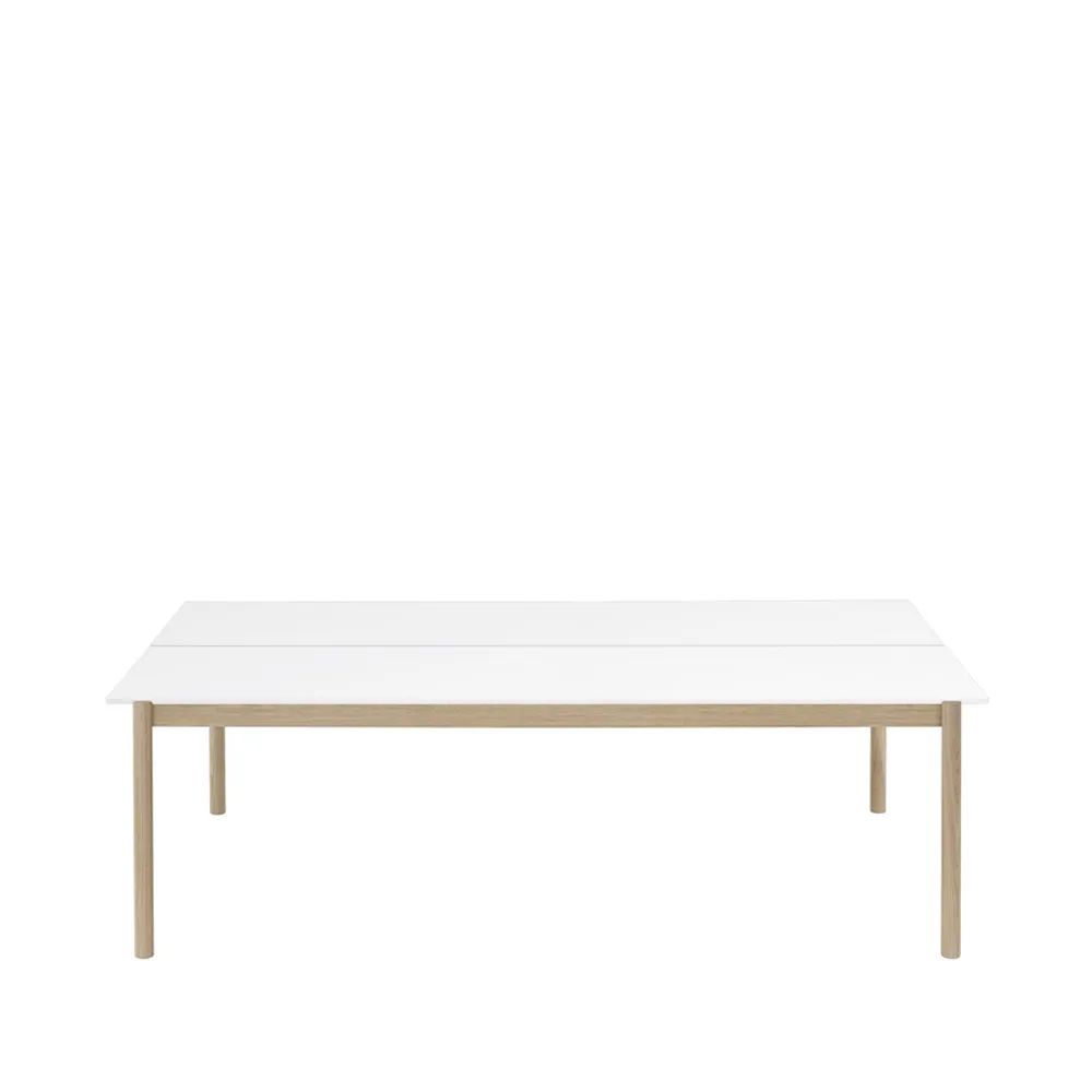 Mesa Linear System 142x240 cm, Laminado branco-branco ABS-Carvalho  Muuto