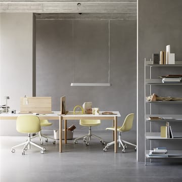 Mesa modular Linear System End  - Laminado branco-carvalho 142x120 cm - Muuto