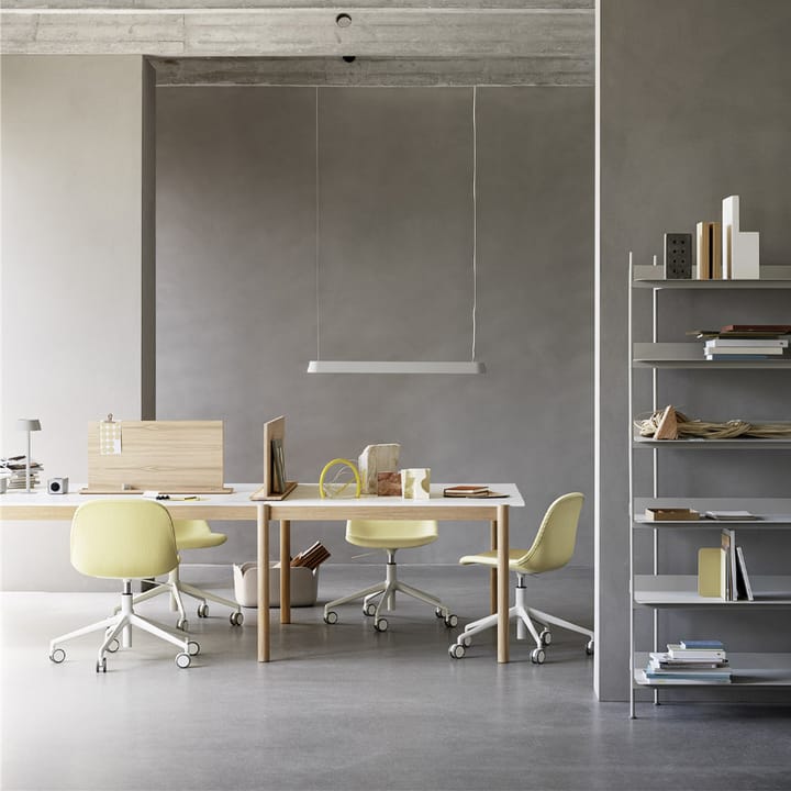 Mesa modular Linear System End , Laminado branco-carvalho 240x142 cm Muuto