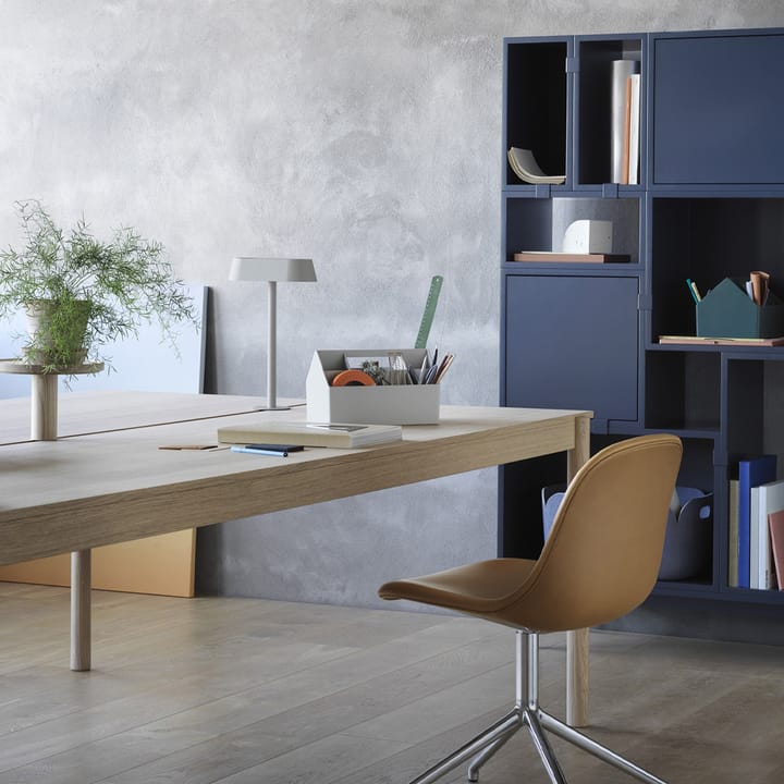 Mesa modular Linear System End , Laminado branco-carvalho 240x142 cm Muuto
