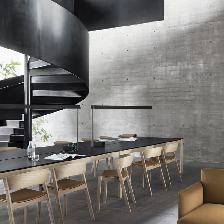 Mesa modular Linear System End , Laminado branco-carvalho 240x142 cm Muuto