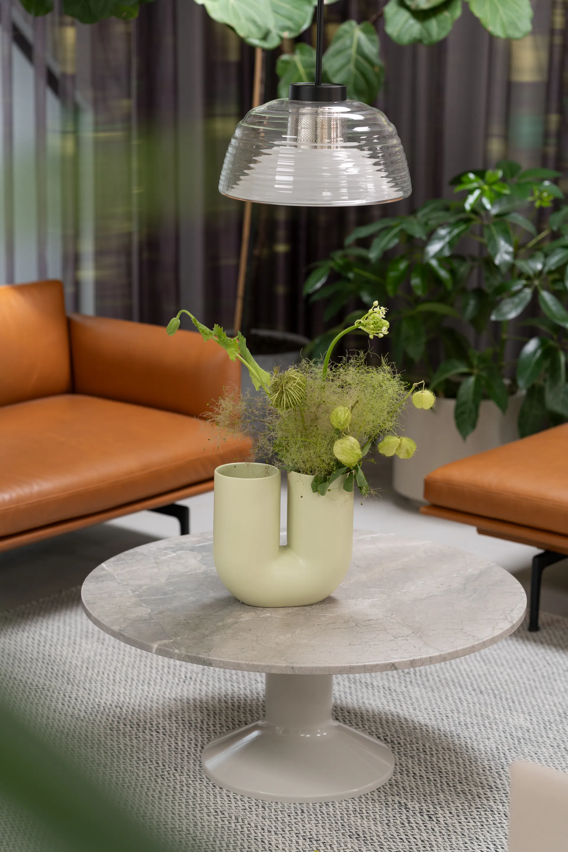 Midst mesa de centro, Mármore cinza- cinza,Ø90 cm Muuto